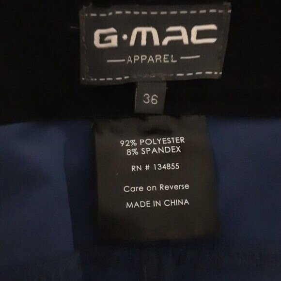 G-MAC Blue Polyester Spandex Tech Golf Short Zippered Pocket Mens Size 36 - Picture 4 of 6